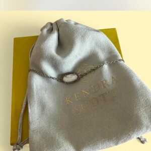 Kendra Scott Silver Chain Bracelet with White Gem